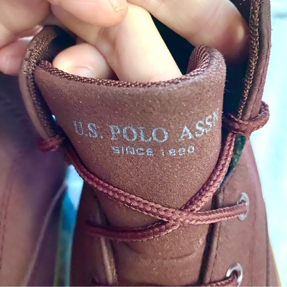 Us Polo Assn Burgandy Canvas Shoes Men’s Size 9.5 Casual Classy - Picture 8 of 12